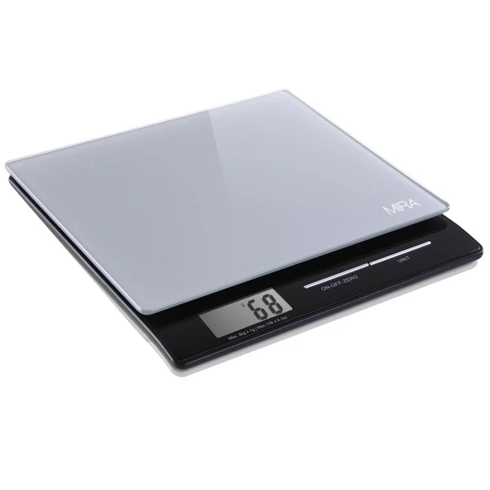 MIRA 11 lb Digital Food Scale - Glass Platform with Multi-Unit Measurement